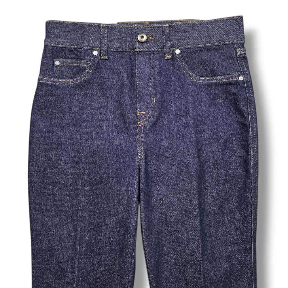 Spanx Flare Jeans Womens Medium Raw Indigo Wash High Rise Pull On EveryWear - Picture 2 of 11